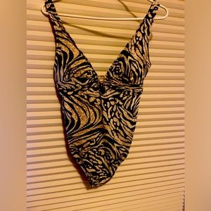 Lascana one piece animal print bathing suit with removable cups.
